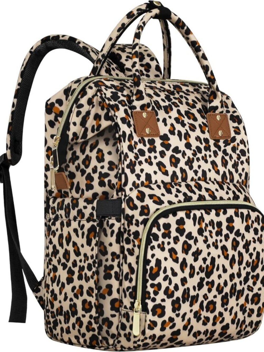 Stylish Leopard Print Diaper Bag Backpack - Large Capacity Maternity Travel Bag